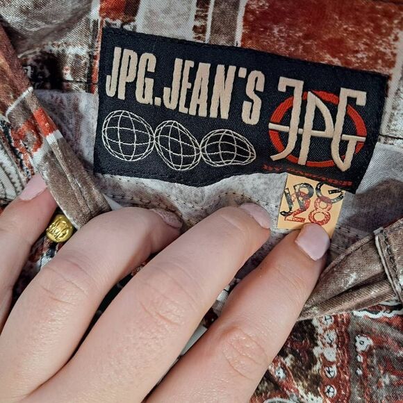 JPG Jeans by Jean Paul Gaultier Vintage 90s Paisley Flare Pants with Sid… - Picture 3 of 12